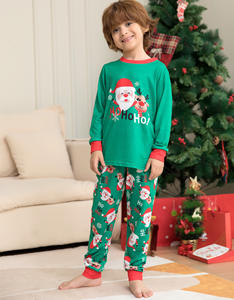 Haute qualité coton impression <span class=keywords><strong>pas</strong></span> <span class=keywords><strong>cher</strong></span> Plaid coton famille correspondant tenues bébé noël pyjamas animal famille noël pyjamas - Product Image 4