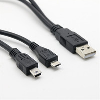 Kabel USB 2.0 25cm Male Mini B untuk Perangkat MP3 MP4 Kamera Ponsel HardDisk Komputer PVC untuk Speaker Mobil Monitor Pemutar DVD