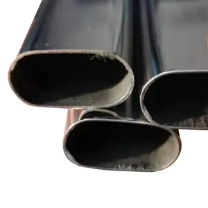 Tube elliptique ovale noir recuit, Tube en fer noir, Tube ovale galvanisé pour meubles de manucure