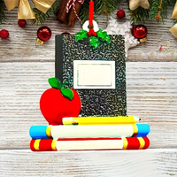 Décorations de Noël uniques et amusantes pour enseignants, personnalisées, de haute qualité, à la mode, cadeaux de remerciement, bénédicteurs, fabriquées à la machine, 4 couleurs