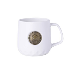 Tazas de Cerámica con Emblema de Estrella, Taza de Café de Color Sólido para Uso Diario o Regalos, Diseño de Taza Individual - Product Image 4