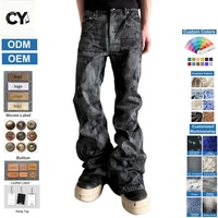 Fabricant en gros de jeans en denim pour hommes, pantalons amples à motif nuage OEM/ODM, fournisseur d'usine, pantalons décontractés en gros, LOGO personnalisable