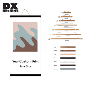 Tùy Chỉnh Kích Thước Màu Từ Áp phích Móc Áo Khung Gỗ Bằng Gỗ Nam Châm Vải Tác Phẩm Nghệ Thuật In Chốt Từ Áp phích Móc - Product Image 1