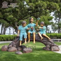 Sculpture en métal d'art extérieur personnalisée, statue en bronze, sculpture en métal pour enfants