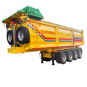 <span class=keywords><strong>Semi</strong></span>-<span class=keywords><strong>remorque</strong></span> à benne arrière de 60 tonnes 80T pour le transport de sable et de pierre, <span class=keywords><strong>prix</strong></span> d'usine, 4 essieux, robuste - Product Image 1