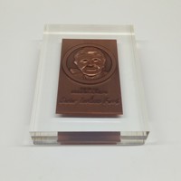 Bloc acrylique transparent solide avec plaque métallique gravée, plaque commémorative personnalisée, trophée souvenir