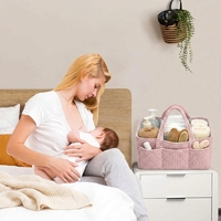 Organisateur de couches pour bébé avec poignée - Panier de rangement pour le change, panier portable pour la crèche, organisateur de couches pour voiture, cadeau pour bébé