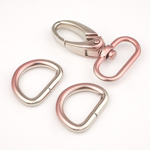 Bolsas de <span class=keywords><strong>Hardware</strong></span> para bolso, gancho a presión de aleación de Zinc de 3/4 pulgadas, gancho giratorio de resorte degradado de plata rosa, hebilla de anillo de Metal D de 20mm para correa de bolso - Product Image 5