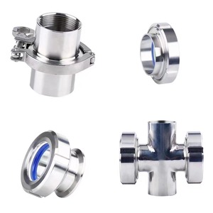 Fitting Pipa Saniter Stainless Steel SS 304 316 untuk Industri Susu, Sambungan Tri <span class=keywords><strong>Clamp</strong></span> Dilas, Adaptor Berulir/Ferrule/Kopling/Konektor/<span class=keywords><strong>Nipple</strong></span> - Product Image 6