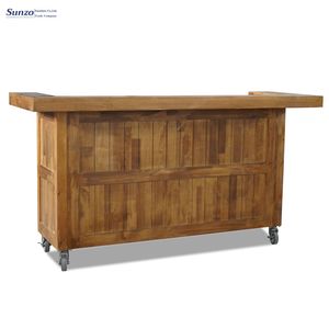 Barra de <span class=keywords><strong>Bar</strong></span> de Madera Antigua, Barra de Madera Maciza para Restaurante y Alquiler para Bodas - Product Image 1
