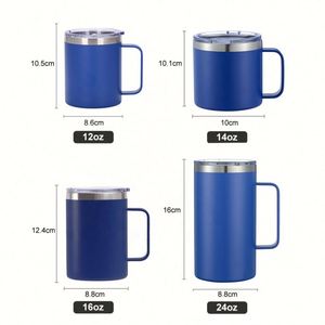 แก้วกาแฟแบบมีหูจับ สแตนเลส เก็บความร้อน ความเย็น ขนาด 12, 14, 16, 24 ออนซ์ พร้อมโลโก้สั่งทำพิเศษ - Product Image 2