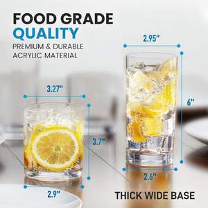 <span class=keywords><strong>Zulay</strong></span> Kitchen Juego de vasos de plástico acrílico de 8 piezas Irrompibles 12 y 16oz Vasos de chupito Aptos para lavavajillas Vasos reutilizables para el hogar - Product Image 3