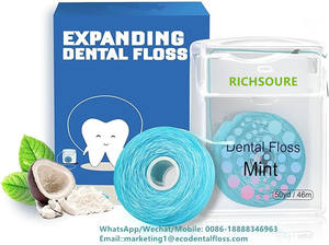 Yüksek kaliteli plastik ücretsiz diş bant 25/50M diş ipi için üçlü Mini seyahat mumlu nane lezzet naylon ipi - Product Image 5