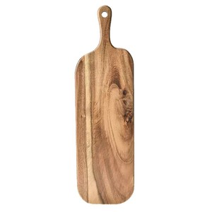 Tabla de cortar de madera rectangular, color madera natural, 41x12cm, para alimentos, café, té, camping al aire libre - Product Image 5