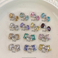 Décoration d'ongle de boule de diamant finie transparente de luxe K9 Support sans fond Long Pile droite Rock Candy Nail Rhinestones