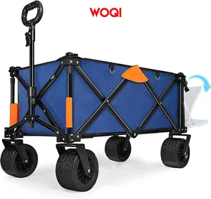 WOQI Wagon pliable pliable Chariot de plage portable de grande capacité Chariot multifonctionnel à usage intensif