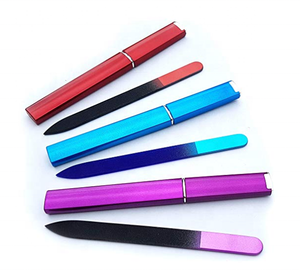 Pháp làm móng tay Tempered Red Blue Purple màu pha lê sơn móng tay Sanding tập tin trong ống - Product Image 1