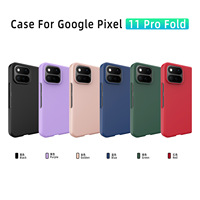 Casing Magnetik Huanmin untuk Google Pixel 11 Pro Fold Hitam Bahan PC untuk Pengisian Daya Nirkabel yang Kompatibel Sumber Berpaten