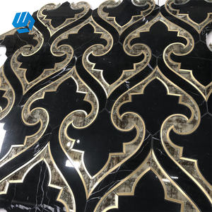 Fabriklieferung für Projekte: Küchen- und Badezimmerdekoration, Wasserfeste Gold-Einlage Schwarze Selbstklebende Mosaik-Wandaufkleber - Product Image 4