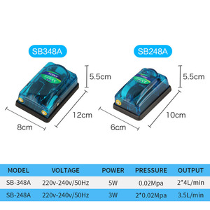 SOBO SB-248A/SB-348A酸素化ポンプ水槽透明サイレントエアポンプ - Product Image 2