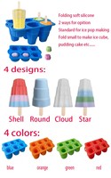 Moules à glace pliants en silicone de 6 pièces sans BPA Moule à glace réutilisable facile à libérer pour faire de la crème glacée une famille faite maison ensemble