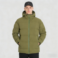 Veste d'hiver matelassée pour homme, à capuche, avec fermeture éclair, en nylon Oxford Ripstop, membrane respirante en TPU, résistante à l'eau, rembourrage en duvet de canard blanc, pour activités de plein air