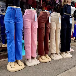 Pantalones Vaqueros Clásicos Casuales de Moda al por Mayor para <span class=keywords><strong>Mujer</strong></span>, Pantalones Acampanados de Cintura Alta, Entrega Aleatoria Mixta - Product Image 1