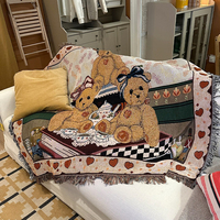 Couverture tissée de tapisserie de motif de dessin animé de trois petits ours de Offre Spéciale personnalisé avec la couverture vibrante d'art animal pour la décoration de chambre d'enfants