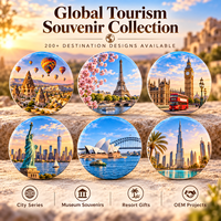 Aimant de réfrigérateur en céramique souvenir de Turquie Cappadocia avec paysage de montgolfière, coffret cadeau, aimant de réfrigérateur personnalisé, souvenir en gros