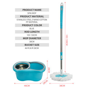 Ensemble de serpillière rotative en microfibre mains libres pour la maison, rouleau et <span class=keywords><strong>seau</strong></span>, rotation à 360°, manche long en acier inoxydable, serpillière à <span class=keywords><strong>seau</strong></span> <span class=keywords><strong>rotatif</strong></span> - Product Image 2