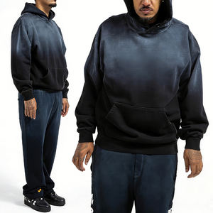 Sudadera con Capucha KingSen Personalizada para Hombre, Otoño-Invierno, 100% Algodón, Estilo Vintage Lavado, Ecológica, Corte Holgado, con Forro Estampado - Product Image 1