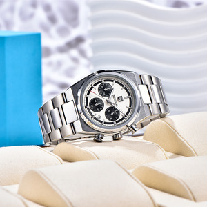Benyar Men's Quartz Watch Stainless Steel Band Chronograph Luminous <b>Calendar</b> Date 30M Waterproof BY-5204 - Product Image 4