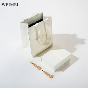 WEIMEI White Paper Jewelry <b>Box</b> with Custom Logo Custom Color Eco New Design <b>Book</b> Shape Earring Necklace - Product Image 6