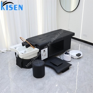 Lit de lavage professionnel Kisen Salon avec thérapie par la lumière, circulation d'eau, machine à laver les cheveux, table de spa capillaire, lit de massage corporel - Product Image 2
