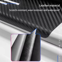 4 autocollants de logo UV pour voiture, protection de seuil de porte en vinyle, plaque de protection contre les rayures, bande de seuil de porte en fibre de carbone