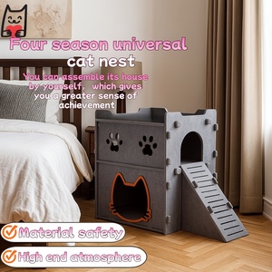 Cama para Gatos Ecológica Premium Tipo Cueva – Refugio Plegable de Fieltro Insonorizado, Diseño Cerrado Resistente a Arañazos - Product Image 1