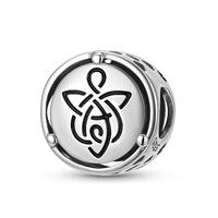 Bijoux créatifs en argent Sterling personnalisés S925 Collection de symboles religieux perles logo personnalisé breloque perle pour la fabrication de bracelets à bricoler soi-même