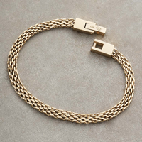 Bracelet en maille en acier inoxydable 316 plaqué or PVD 18 carats avec logo personnalisé, bracelet à maillons, fermoir réglable, bijoux pour hommes, vente en gros