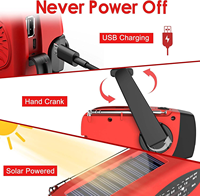 Générateur d'énergie portable d'urgence pour l'extérieur, prévention des catastrophes, radio multibandes solaire et à manivelle avec LED, essentiels de camping