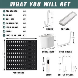 رف تخزين بلاستيكي قابل للتركيب، لوحة عرض بفتحات للتثبيت، نظام تنظيم للمنزل والفنادق والمطابخ متعددة الاستخدامات - Product Image 5