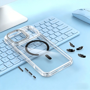 Magnetic Transparent Phone Case for iPhone 17 Pro Max TPU <b>PC</b> Shockproof Cover <b>Wireless</b> Charging Case - Product Image 4