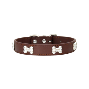 Collier pour chien réglable PUPE, design os, tissu nylon de luxe, fermeture auto-agrippante, toutes saisons, mode décorative - Product Image 2