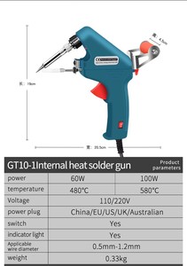 Nueva venta 60W 110V/220V <span class=keywords><strong>pistola</strong></span> de soldadura de calor de mano elemento eléctrico portátil soplete de soldadura <span class=keywords><strong>pistola</strong></span> de soldadura de hierro - Product Image 2