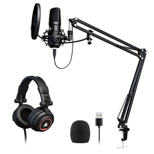 MAONO Bộ Micro Điện Dung Điện Dung Máy Tính Có Màn Hình Podcast Tai Nghe Để Chơi Game Podcast Micro USB Studio Hoàn Toàn Bằng Kim Loại - Product Image 1