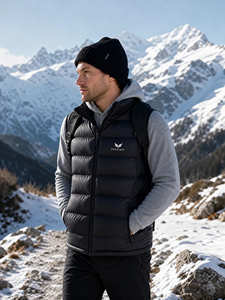 Gilet sans manches en duvet de haute qualité pour homme, logo personnalisé, respirant, vêtement d'extérieur formel d'hiver, tissu en coton, ample et chaud - Product Image 5