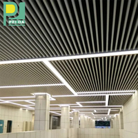 Système de panneaux de faux plafond en aluminium extrudé de haute qualité avec finition bois, design tendance