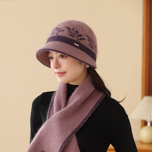 Chapeau en laine pour maman en hiver, chapeau tricoté chaud doublé de polaire pour femmes d'âge moyen et âgées, coupe-vent et protection contre le froid - Product Image 5