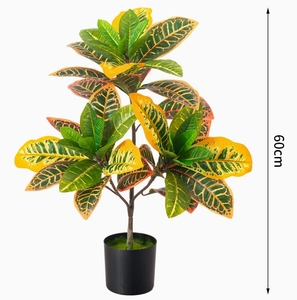 Árbol de Banyan Artificial Realista y Ecológico, <span class=keywords><strong>Planta</strong></span> de Croton Arcoíris Hecha a Mano en Maceta para Decoración de Bodas y Hogar en Año Nuevo - Product Image 5