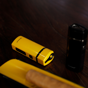 GUEVARA Triple Jet Torch Cigar <strong>Lighter</strong> Windproof Blue Flame LED Fuel Indicator Visible Gas Window Metal Smoking <strong>Lighter</strong> <strong>Custom</strong> - Product Image 4