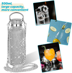 Bottiglia di acqua isolata vuoto scintillante del cristallo di rocca del diamante di Bling di qualità superiore di abitudine 350ml 500ml 600ml 750ml - Product Image 4
